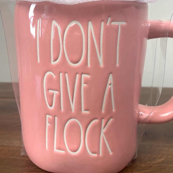 Rae Dunn “I Don’t Give A Flock” Mug with Flamingo Topper - Picture 4 of 14
